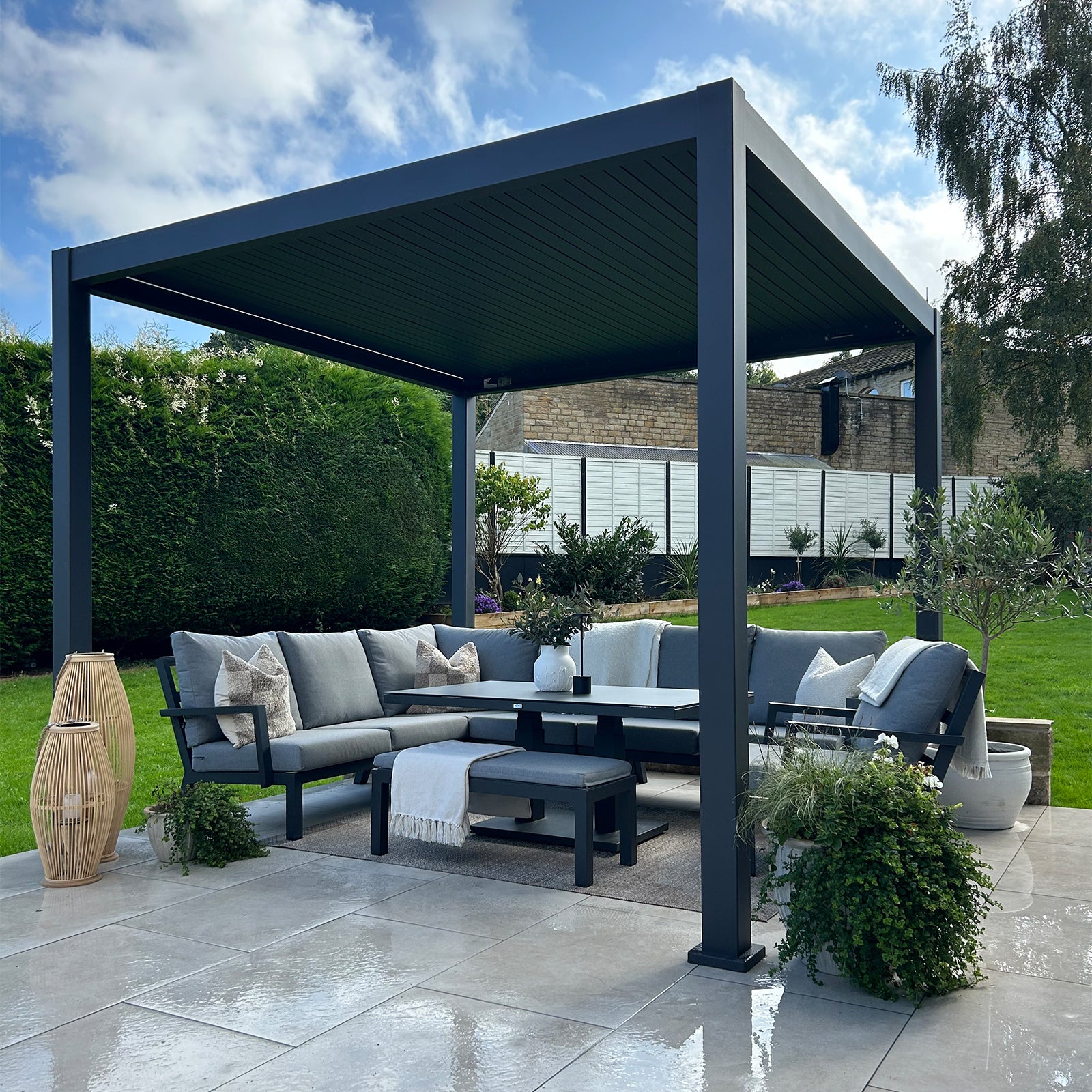 Titan LED Pergola -  3m x 3m Square - Grey