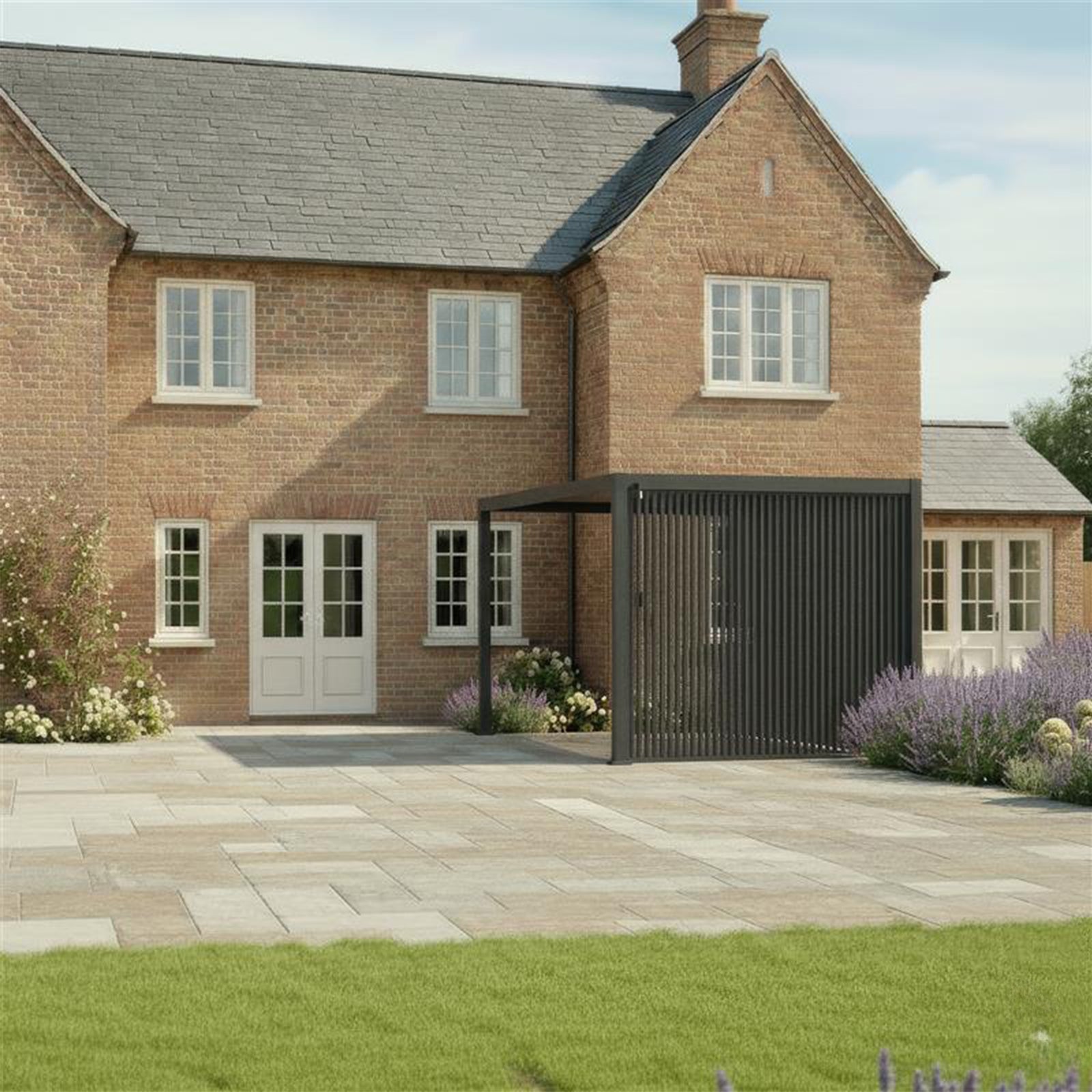 Nova - 1.2m Vertical Louvre Side Wall Panel - Grey