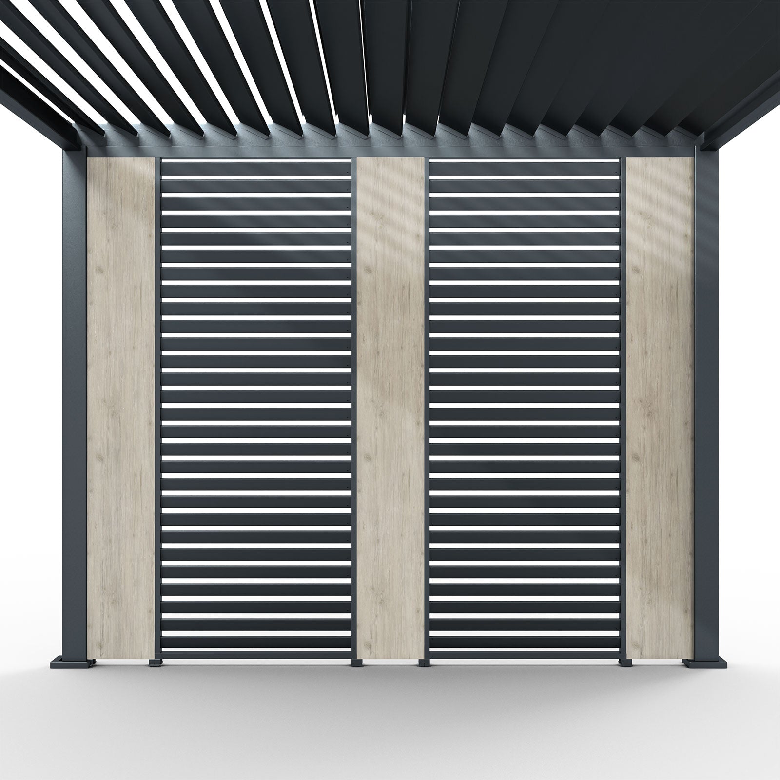 Nova - Titan Aluminium Pergola 31cm Solid Side Wall Panel - Wood Look